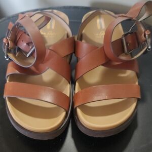 Sam Edelman Eleanora Lug Sole Tan Leather Sandals